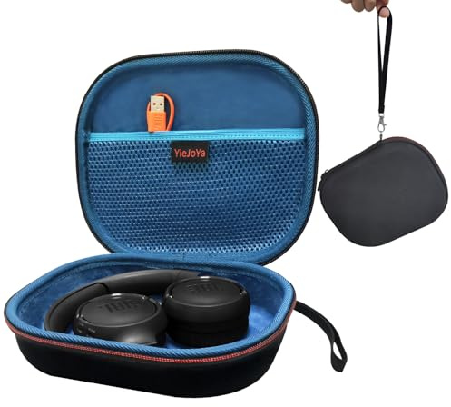Kopfhörer-Etui für JBL Tune 510BT / 500 für Sony WH-CH520, Eva Hartschalenetui für JBL Tune 760 NC/JBL Tune500BT On-Ear Wireless Faltbare Bluetooth-Kopfhörer (Schwarz) Blau innen