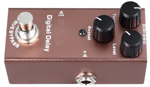 Pédale d'effet de Guitare électrique Portable avec Contrôle Sonore Préc et Conception d'aluminium de Haute qualité (Phase vintage (06)) (Chœur analogique (07)) (Délai numérique (08))