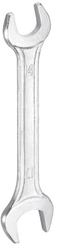 QUARKZMAN Chiave A Doppia Estremità Aperta 14mm x 17mm Metrica Angolo Offset 15 Gradi Testa Piatta Piccola Chiave Aperta Zincata per Riparazioni Auto Montaggio Mobili