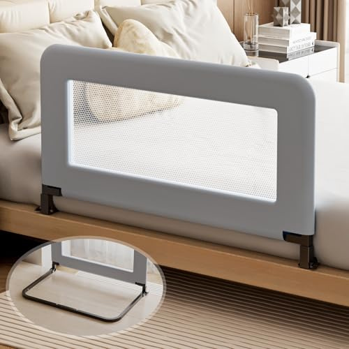 strentiki Toddler Bed Guard Rail for Baby - Sturdy Metal Safety Rail for Twin, Crib, Queen, Bunk, Full Side Beds - Kids Guardrail Protector (48 inch)
