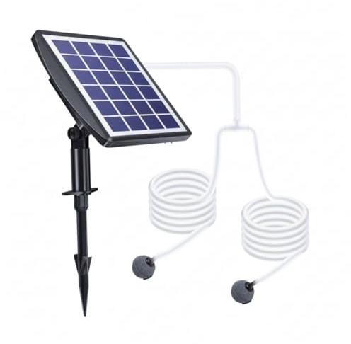 Aeratore per laghetto solare, Aeratore per laghetto ad energia solare 3 W con batteria da 2600 mAh, interruttore a doppia uscita per laghetti all'aperto, acquari e battute di pesca Vita all'aria a