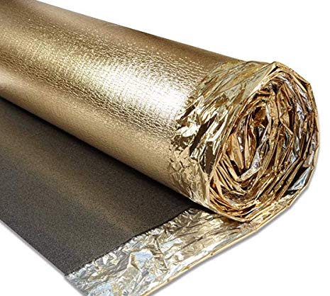 Acoustic Sonic Gold Underlay 5mm Thick - Choose Any Size - for All Wood, Laminate Flooring - Damp Proof Mebrane - Great Sound & Heat Insulation (6mm Thick, 15m2-1 Roll)