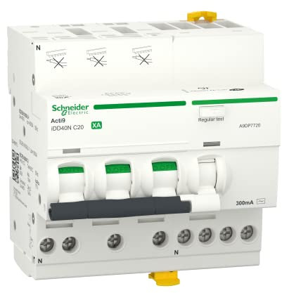 Schneider Electric - ACTI9 iDD40N XA - disjoncteur différentiel auto - 3P+N C 20A 6000A/10kA 300mA AC - A9DP7720