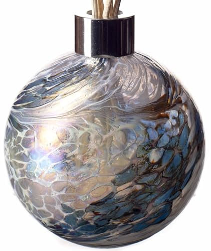 Amelia Art - Difusor de varillas de cristal, color blanco, azul y gris