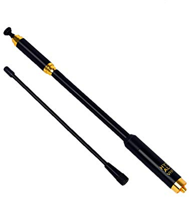 HYS SMA-Female VHF/UHF 144/430 MHz Retractable Antenna Dual Band Removable And Replaceable Ham Radio Aerial For Baofeng Quansheng Wouxun 2 Way Radio