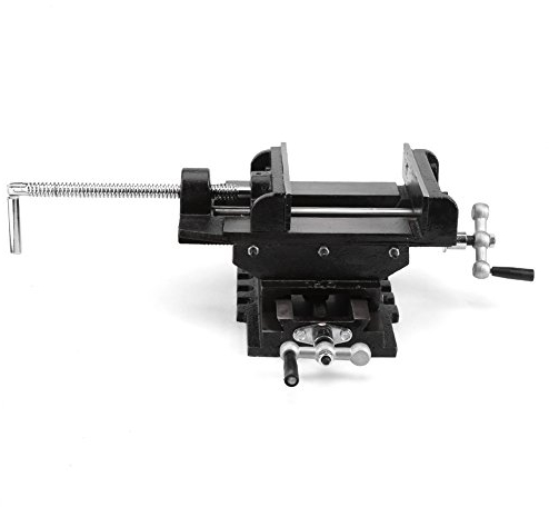 4-inch Cross Vise Drill, 100mm Heavy Duty Cast Iron 2-Way X-Y Clamp for Metal Milling Machine, Incremental Drilling Work