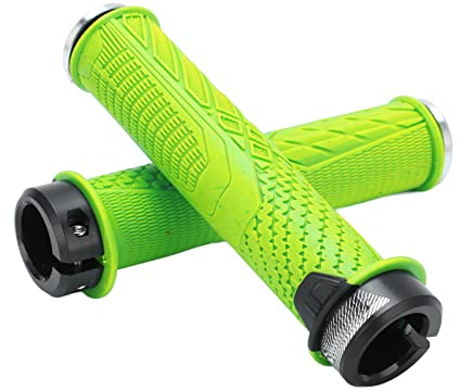 RiToEasysports 1 Pair Bicycle Handlebar Grips,Rubber Bicycle Handlebar Locking Grips Non Slip Replacement Bike Grips (Green) Bicycles And Spare Parts Cube Monkey Bar Mountain Bike Grips Green