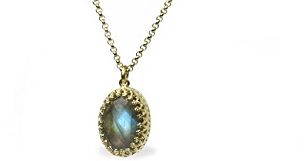 Faszinierende Labradorit-Halskette in Gold - Zierlicher Anhänger Heilkristall-Halskette - Einzigartiger Individueller Edelsteinschmuck, alltägliche Halskette, Handgefertigte Halskette für Damen