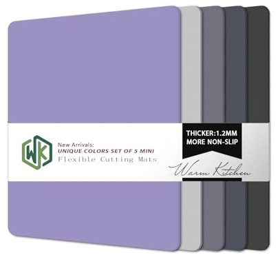 WK Small Flexible Plastic Cutting Boards for Kitchen Set of 5, Non Slip Cutting Mats for Meat, Mini Cutting Board Mats, BPA Free, Dishwasher Safe, 7.3x11.5