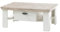 Furn.Design Couchtisch in weiß Pinie und Oslo Pinie Holz im Landhaus Stil Beistelltisch mit Ablage und 2 x Schubkasten Wohnzimmertisch mit Straumraum 109 x 69 cm Rovola (Couchtisch 1)