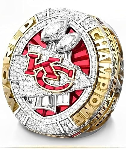 haobook 2019 Rugby Championship Ring Super Bowl KC Champions Ring Geschenkbox aus Holz zum Sammeln, Erinnerungsstücke für begeisterte Fans, FFL-Football-Fanatiker und Sportsammler,13#