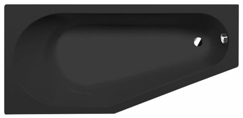 TIGRA L asymmetrische Badewanne 170x80x46cm, links, schwarz matt
