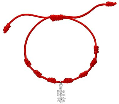 AVANCY Pulsera Nudos con Cruz Caravaca en Plata de Ley 925 ml - Angeles y Cristo en Relieve - Bendecida - Fabricada en España.