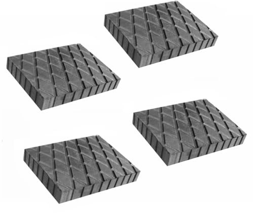 Lot de 4 tampons en caoutchouc pour pont élévateur, 160 x 120 x 25 mm, haut débit, en caoutchouc véritable, renforcés avec tissu