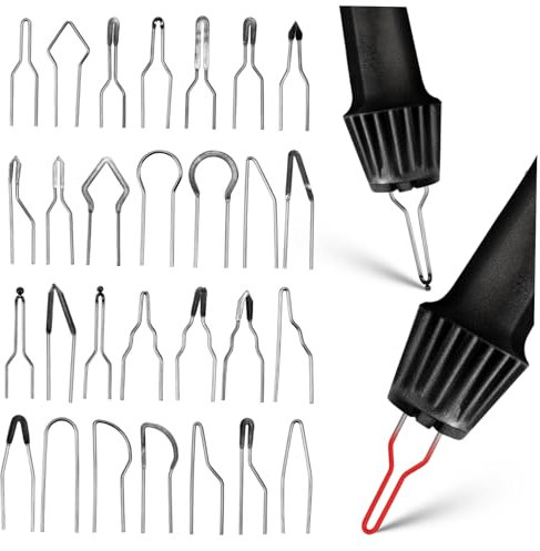 Holibanna 30 Piezas consejos kit de quema de madera Fabricante punta artesanía consejos de letras para quemar madera Consejos de la pluma de pyrografía Soldador con mango de plástico Plata