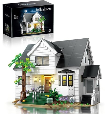 UROINT Bella’s Home Building Blocks Sets, 2539+ Pcs Modern Villa Architecture Model Toys with Lights, Film‑Inspired Contemporary Mansion for Romance Film Fans, for Adults Teens