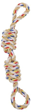 DIYEAH Giocattolo di Corda per Cani Giocattolo Palla per Masticare Fischietto Interno per Attirare Cane Pulizia Denti Resistente alla Masticazione Sicuro per Cuccioli e Cani Grandi