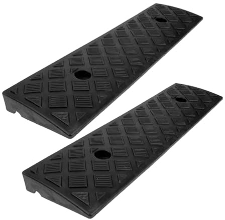Garneck 2 Pezzi Rampa Gomma per Auto, Rampa per Marciapiedi e Soglia, Plastico Nero Antiscivolo, Alta Resistenza per Garage e Esterni