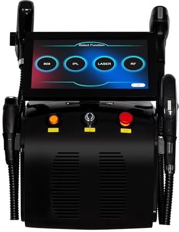 Professional 4-in-1 Aesthetic Machine, 808nm Diode Laser & IPL Hair Removal System with RF Skin Tightening, Multi-Functional Beauty Device for Pigment Removal and Fine Lines Reduction, Salon Quality