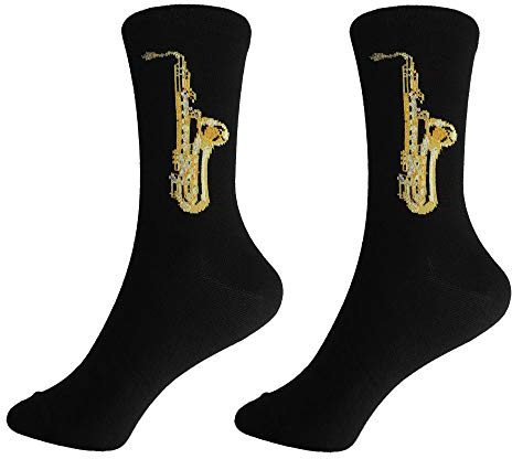 mugesh Musik-Socken Saxofon (43/45) - Schönes Geschenk für Musiker