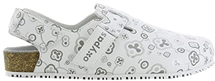Oxypas BiancaS3601wht Bianca SRC - Zapatos de Trabajo con Correa (Gris Estampado), Talla 37 EU