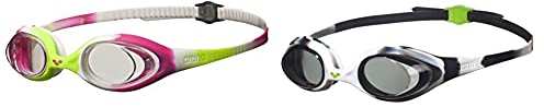 ARENA Kinder Unisex Training Wettkampf Schwimmbrille Spider Junior, schwarz (Black White-Clear) & Kinder Unisex Training Wettkampf Schwimmbrille Spider Junior, Mehrfarbig (Lime Fuchsia-White-Clear)
