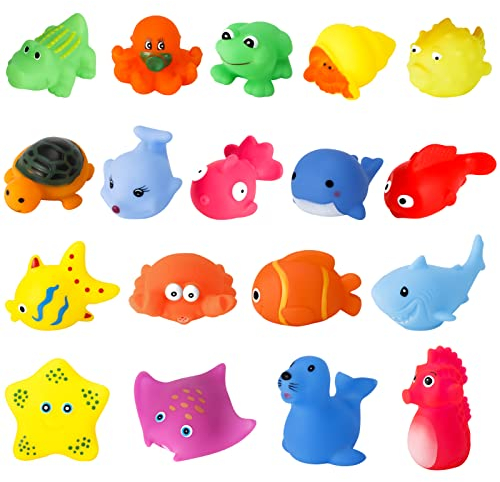 Heyu-Lotus 18 Stück Baby Badespielzeug Wasserspielzeug, Badewanne Pool Spielzeug Wassertiere Badewannenspielzeug Bad Spielzeug für Kinder Jungen Mädchen
