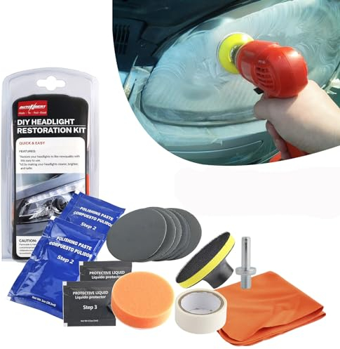AUTOXBERT Auto Scheinwerfer polierset aufbereitung Set politur Set Restaurierung Scheinwerfer Linse Wiederherstellung Politur Kit Set für Auto und Motorrad Headlight Restoration kit