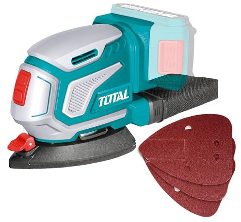 TOTAL - Multilijadora Delta a Batería 20V - Lijadora de 13000 RPM - Recogida de Polvo - Fijación Rápida y Cómoda - Sin Batería ni Cargador