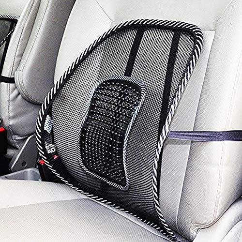 Keuyeo Cojín Lumbar Trasero De Malla, Soporte De Ventilación Lumbar para Masaje con Correa Elástica para Silla De Oficina Y Asiento De Coche
