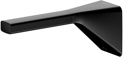 KEUCO Rose Ersatzrollenhalter, ohne Bohren, Made in Germany, Metall schwarz matt, inkl. Klebeset und Schraubset, Toilettenpapierhalter zum Kleben oder Schrauben