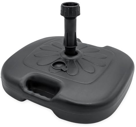 Kunststoff Schirmständer 45 x 45 cm zum Befüllen für Schirmstöcke bis 33 cm - anthrazit - Sonnenschirm Halter befüllbar mit 16 L Wasser oder Sand – Schirm Standfuß Sonnenschirm Ständer Schirmgewicht