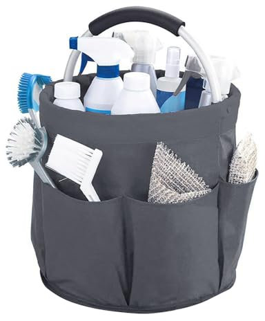 Hojalis Organizador de limpieza, organizador de limpieza grande con asa, bolsa de limpieza plegable, cubo de limpieza, organizador de almacenamiento de limpieza para el hogar, jardín, camping, playa