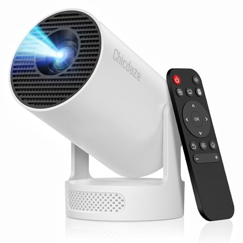 Mini-projektor med WiFi och Bluetooth, bärbar projektor 4k 1080P stöder 5 W ljudbashögtalare, 170 ANSI, Android 11, automatisk vertikal Keystone smart proyector för hem sovrum utomhus, HY300 Ultra