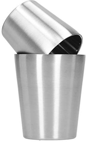 TYCIONG 2 Piezas 304 Tazas de café de Acero Inoxidable Tazas de Cerveza con Diseño de Vacío de Pared Doble para Bebidas Frías Calientes té de Vino 180 Ml y 300 Ml