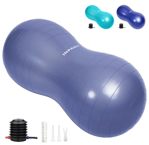 INPANY Peanut Ball - Exercise Ball for Labor Birthing, Anti-Burst Physical Therapy for Kids, Core Strength, Flexible Seating, Home & Gym Fintness, Sensory Chair Wiggle Seat for Boys and Girls