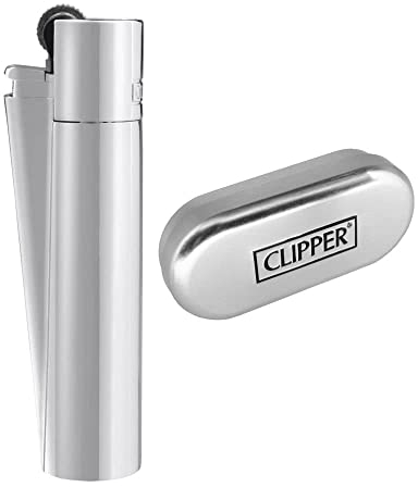 Pedernal De Metal Clásico De Clipper Encendedor De Plata