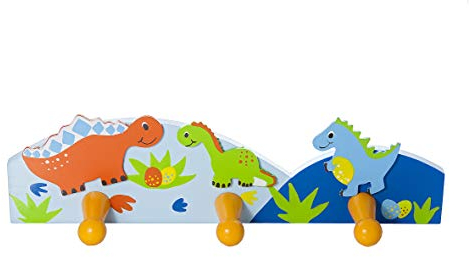Kinder Kleiderhaken Garderobenhaken Wandhakenin Blau Dinosaurier für Jungen Kinderzimmer