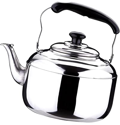 Baoblaze Wasserkessel Edelstahl Outdoor, Flötenkessel 4L / 5L / 6L, Camping Wasserkocher Pfeifkessel, Whistling Tea Kettle, Metall Kessel zum Teebereiter für Herd Picknick Kochgeschirr Küche, 6L