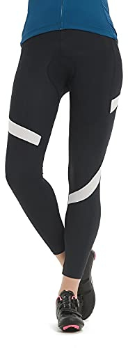Santic Pantalon Cycliste Femme Rembourr Pantalon Cyclisme Longues avec Coussin pour Femme Noir EU M
