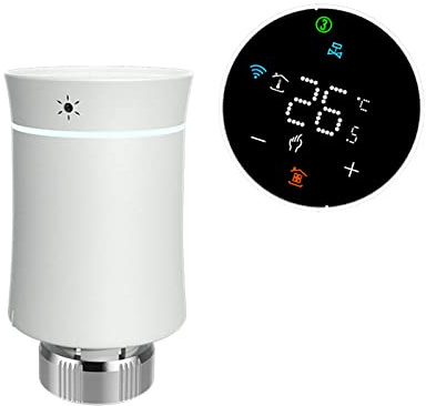 Qiumi Valvola Termostatica Zigbee per Radiatore, Termostato Programmabile Intelligente Tuya ZigBee3.0, Riscaldatore di Temperatura, Controllo Vocale Alexa, Google Home