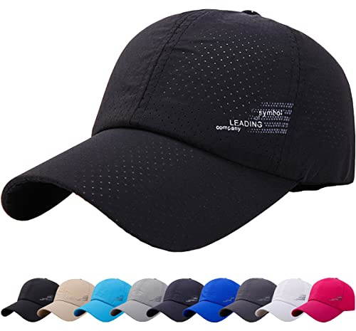 DURINM Cappello da Baseball Traspirante Cappellino Uomo con Visiera Origins Baseball Cotone Cappello Uomo Cappello da Donna Estivo Protezione UV per Sport (Nero)