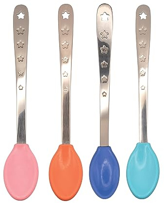 Nuby 2-in-1 Hot Safe Feeding Spoons - (4-Pack) Baby Spoons for Safe Feeding - 4+ Months