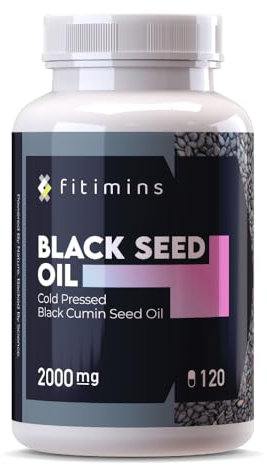 Black Seed Oil Capsules 2000mg | High Strength Thymoquinone | 120 Softgels | 2-Month Supply | Cold-Pressed Virgin Oil with Omega 3, 6 & 9 | Nigella Sativa Supplement for Hair Growth, Acne & Skin Glow