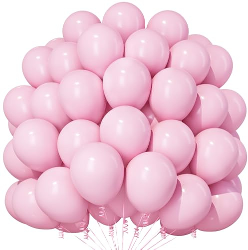 Teselife 100 Piezas Globos Rosa Pastel Macaron Latex 12 Pulgadas, para Cumpleaños, Boda, Graduación, Nochevieja, Navidad, Decoración de Fiestas y Eventos Festivos