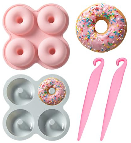 ZGDEIWGF Stampi in silicone 2 pezzi e strumenti per sformare 2 pezzi, utensili da forno, forniture da cucina, prodotti da forno in silicone, stampi per ciambelle