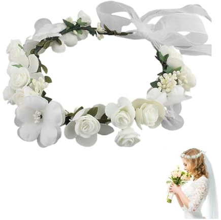Couronne de Fleurs,Mariage Floral Bandeau Guirlande Florale Bandeaux Mariage Nuptiale Fleur Guirlande Florale Bandeaux Bandeau de Fleurs pour Party Festival Beach Travle Mariage