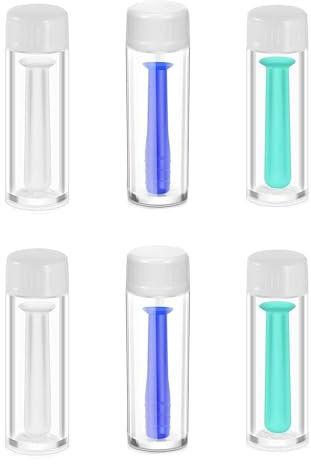 6 Stück Kontaktlinsen Entferner,Kontaktlinsen Einsetzhilfe,Einfacher Silikon-Kontaktlinsen-Saugnapf,Kontaktlinsen Sauger Weiche Linsen,Mit Vorratsflasche,für Harte Und Weiche Linsen