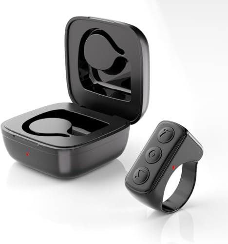 TikTok Scrolling Ring, Remote Control Finger Scroller Ring for iPhone, Bluetooth Remote Page Turner for iPad Android, Camera Video Recording Remote Triggers