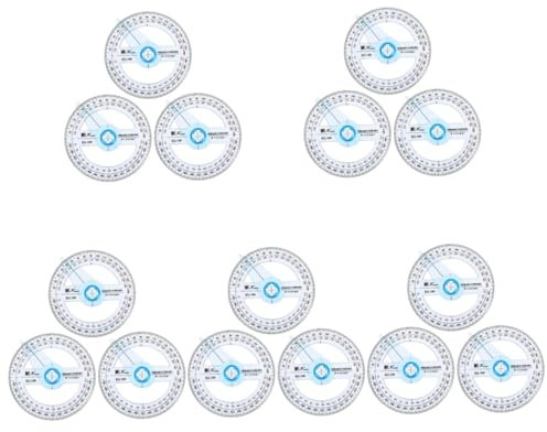 SHINEOFI 5 Juegos Fabricante De Círculos De Hélice Regla Transportadora Transparente Transportador De Ángulo De Brazo Oscilante Plantilla Circular Regla Rodante El Plastico 3 Piezas * 5